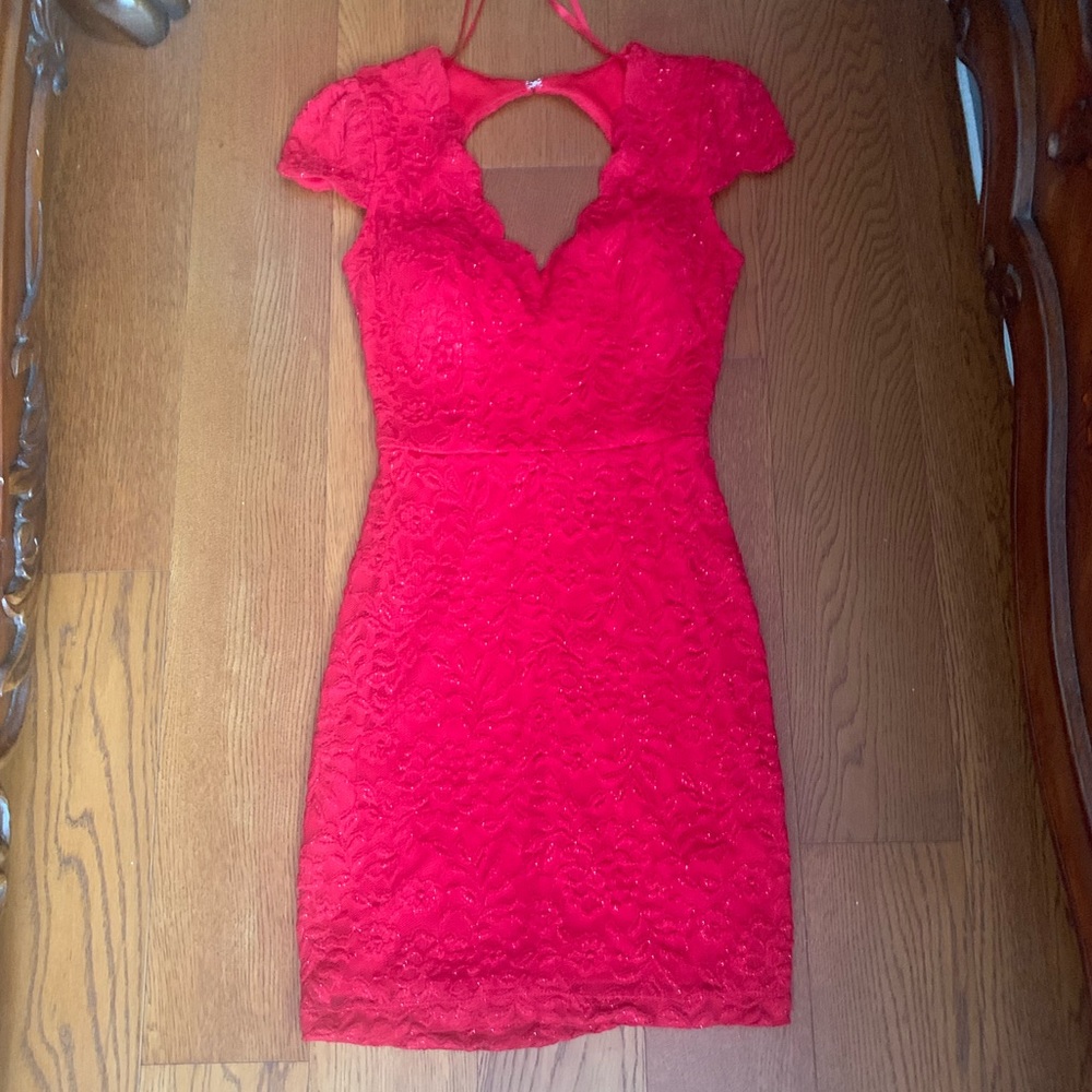 red lace dress